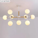 GobekUsa Contemporary Globe Chandelier - White Glass, 9/12/16 Head Dining Room Hanging Light Kit