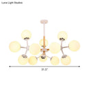 GobekUsa Contemporary Globe Chandelier - White Glass, 9/12/16 Head Dining Room Hanging Light Kit