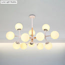 GobekUsa Contemporary Globe Chandelier - White Glass, 9/12/16 Head Dining Room Hanging Light Kit