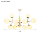 GobekUsa Contemporary Globe Chandelier - White Glass, 9/12/16 Head Dining Room Hanging Light Kit