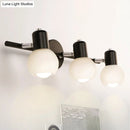 GobekUsa Contemporary Globe Sconce Light with Metal and Milk Glass, 2/3 Lights, Wall Fixture in Black - Perfect for Living Room Vanity