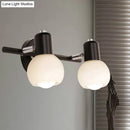 GobekUsa Contemporary Globe Sconce Light with Metal and Milk Glass, 2/3 Lights, Wall Fixture in Black - Perfect for Living Room Vanity