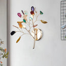 GobekUsa Contemporary Metallic LED Wall Mount Sconce with Agate Leaf Deco - Gold Finish