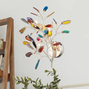 GobekUsa Contemporary Metallic LED Wall Mount Sconce with Agate Leaf Deco - Gold Finish