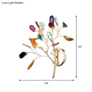 GobekUsa Contemporary Metallic LED Wall Mount Sconce with Agate Leaf Deco - Gold Finish