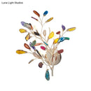 GobekUsa Contemporary Metallic LED Wall Mount Sconce with Agate Leaf Deco - Gold Finish