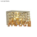 GobekUsa Contemporary LED Wall Lamp with Amber Crystal Shade - Perfect for Corridors