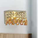 GobekUsa Contemporary LED Wall Lamp with Amber Crystal Shade - Perfect for Corridors