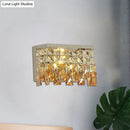 GobekUsa Contemporary LED Wall Lamp with Amber Crystal Shade - Perfect for Corridors