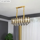 GobekUsa Contemporary Crystal Cone Island Light Fixture with Gold Finish - 10 Bulbs, Ceiling Suspension Lamp