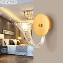 GobekUsa Contemporary Clear Glass Sconce in Gold for Corridor
