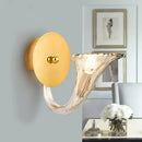 GobekUsa Contemporary Clear Glass Sconce in Gold for Corridor