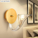 GobekUsa Contemporary Clear Glass Sconce in Gold for Corridor
