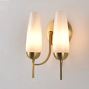 GobekUsa Contemporary 1/2-Light Conical Sconce Wall Lamp in Gold with Opal Glossy Glass