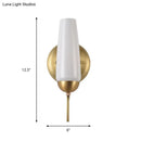 GobekUsa Contemporary 1/2-Light Conical Sconce Wall Lamp in Gold with Opal Glossy Glass
