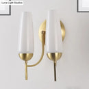 GobekUsa Contemporary 1/2-Light Conical Sconce Wall Lamp in Gold with Opal Glossy Glass