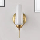 GobekUsa Contemporary 1/2-Light Conical Sconce Wall Lamp in Gold with Opal Glossy Glass