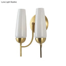 GobekUsa Contemporary 1/2-Light Conical Sconce Wall Lamp in Gold with Opal Glossy Glass