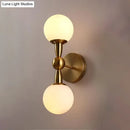 GobekUsa Contemporary White Glass Bedside Wall Light in Gold - Spherical Wall Lighting Fixture