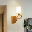 GobekUsa Gold Contemporary Armed Wall Sconce with Opal Glass Shade and 1 Bulb