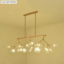 GobekUsa Contemporary 27-Light Gold/Black Branching Island Ceiling Lamp for Dining Room