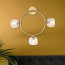 GobekUsa Contemporary 3-Head Brass Wall Sconce with Modo Crystal Shade - Ring/Square Wall Light Fixture