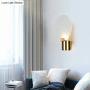 GobekUsa Contemporary LED Wall Mounted Lamp - Gold Round Design with Bubble Glass Shade