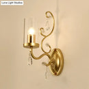 GobekUsa Contemporary Gold Cylinder Glass Wall Sconce Light for Sleeping Room - 1/2 Heads Wall Mounted Lamp