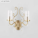 GobekUsa Contemporary Gold Cylinder Glass Wall Sconce Light for Sleeping Room - 1/2 Heads Wall Mounted Lamp
