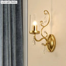 GobekUsa Contemporary Gold Cylinder Glass Wall Sconce Light for Sleeping Room - 1/2 Heads Wall Mounted Lamp