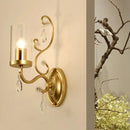 GobekUsa Contemporary Gold Cylinder Glass Wall Sconce Light for Sleeping Room - 1/2 Heads Wall Mounted Lamp