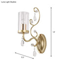 GobekUsa Contemporary Gold Cylinder Glass Wall Sconce Light for Sleeping Room - 1/2 Heads Wall Mounted Lamp