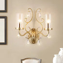 GobekUsa Contemporary Gold Cylinder Glass Wall Sconce Light for Sleeping Room - 1/2 Heads Wall Mounted Lamp