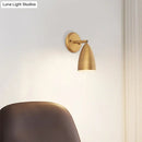 GobekUsa Contemporary Brass Bedroom Sconce - Elongated Dome Wall Mount Lamp