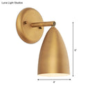 GobekUsa Contemporary Brass Bedroom Sconce - Elongated Dome Wall Mount Lamp
