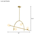 GobekUsa Contemporary 4-Light Gold Sphere Chandelier with Cream Glass Shade - Warm/White Lighting