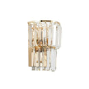 GobekUsa Contemporary 2-Light Crystal Block Wall Lamp: Elegant Clear Sconce for Dining Room