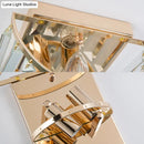GobekUsa Contemporary 2-Light Crystal Block Wall Lamp: Elegant Clear Sconce for Dining Room