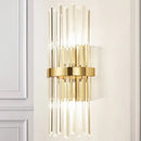 GobekUsa Contemporary Crystal Wall Lamp with Cylinder Design - Golden Wall Lighting for Living Room - Includes 2 Bulbs