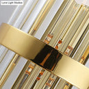 GobekUsa Contemporary Crystal Wall Lamp with Cylinder Design - Golden Wall Lighting for Living Room - Includes 2 Bulbs