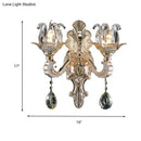 GobekUsa Contemporary Wall-Mounted Floral Sconce Light Fixture with Crystal Drop - Clear Glass, 1/2 Heads