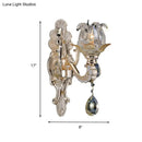 GobekUsa Contemporary Wall-Mounted Floral Sconce Light Fixture with Crystal Drop - Clear Glass, 1/2 Heads
