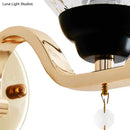 GobekUsa Contemporary Textured Glass Wall Mount Sconce Light with Teardrop Crystal Drop - Chrome Finish