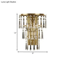 GobekUsa Contemporary Brass Wall Sconce Lighting: Crystal Flute Tiered Hall Mounted Light