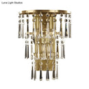 GobekUsa Contemporary Brass Wall Sconce Lighting: Crystal Flute Tiered Hall Mounted Light