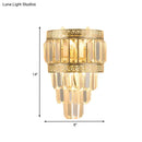 GobekUsa Contemporary Gold Crystal 3-Head Bedroom Wall Sconce Light