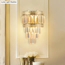 GobekUsa Contemporary Gold Crystal 3-Head Bedroom Wall Sconce Light