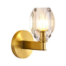GobekUsa Oval Crystal Wall Light Fixture with 1 Bulb, Contemporary Design, Gold Finish