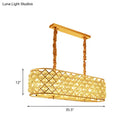 GobekUsa Contemporary Crystal Island Pendant - 8-Light Gold Suspension Lamp for Restaurants