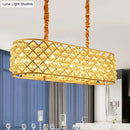 GobekUsa Contemporary Crystal Island Pendant - 8-Light Gold Suspension Lamp for Restaurants